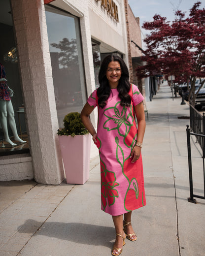 Elliot Dress - Fuchsia Outline