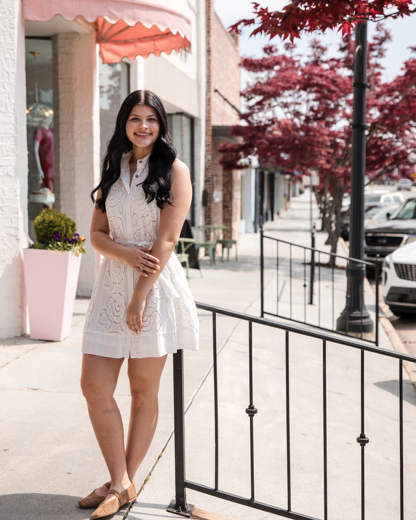 Floral Lace Dress - Off White