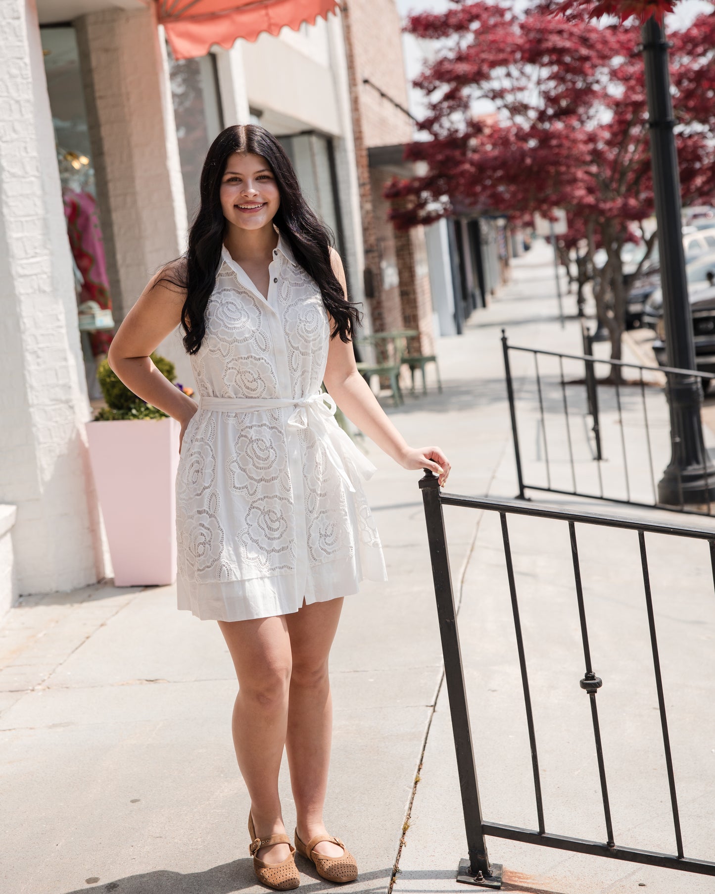 Floral Lace Dress - Off White
