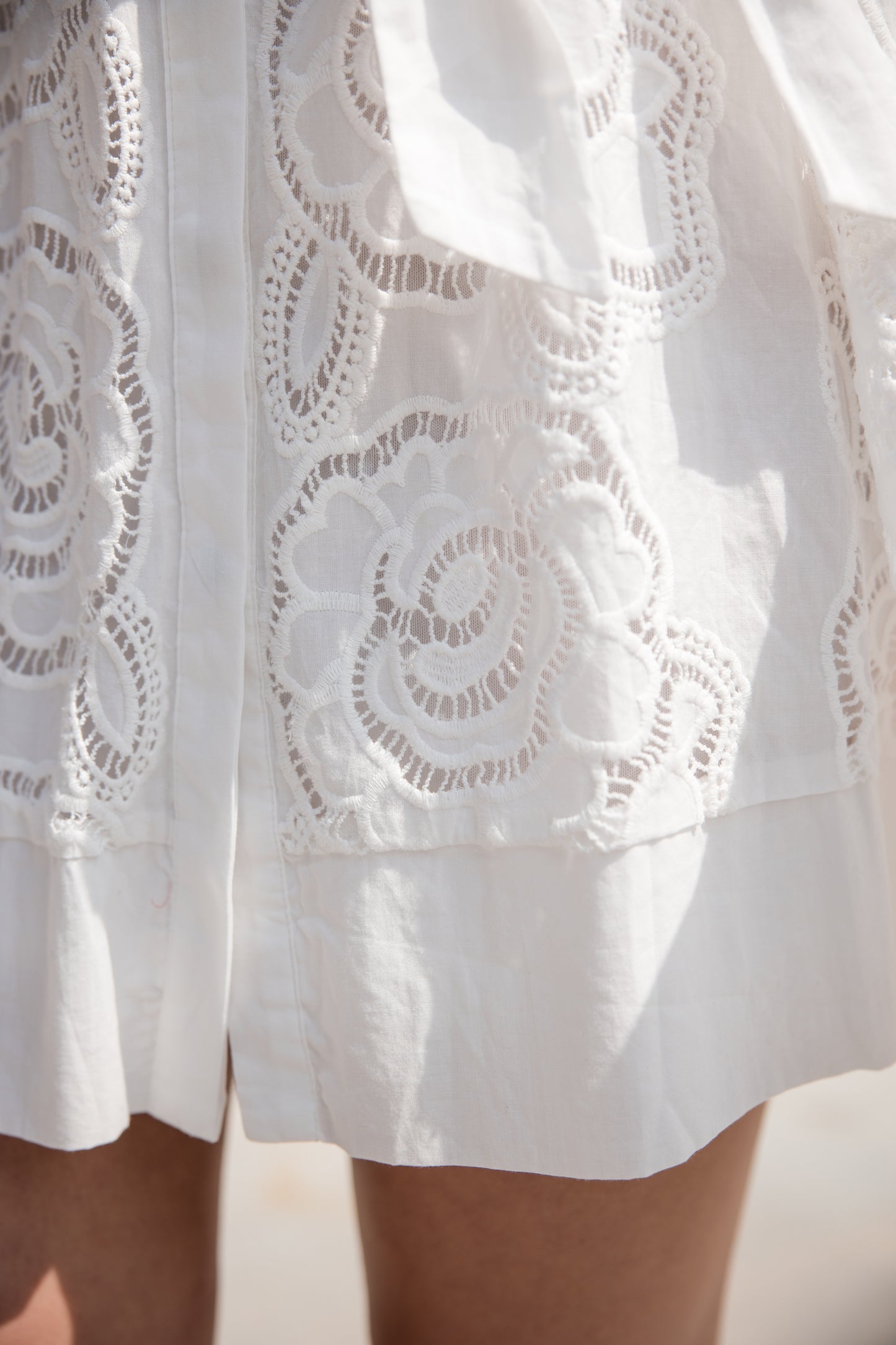 Floral Lace Dress - Off White