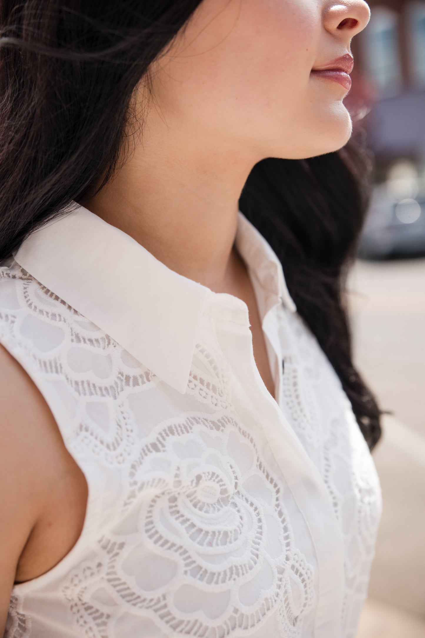 Floral Lace Dress - Off White