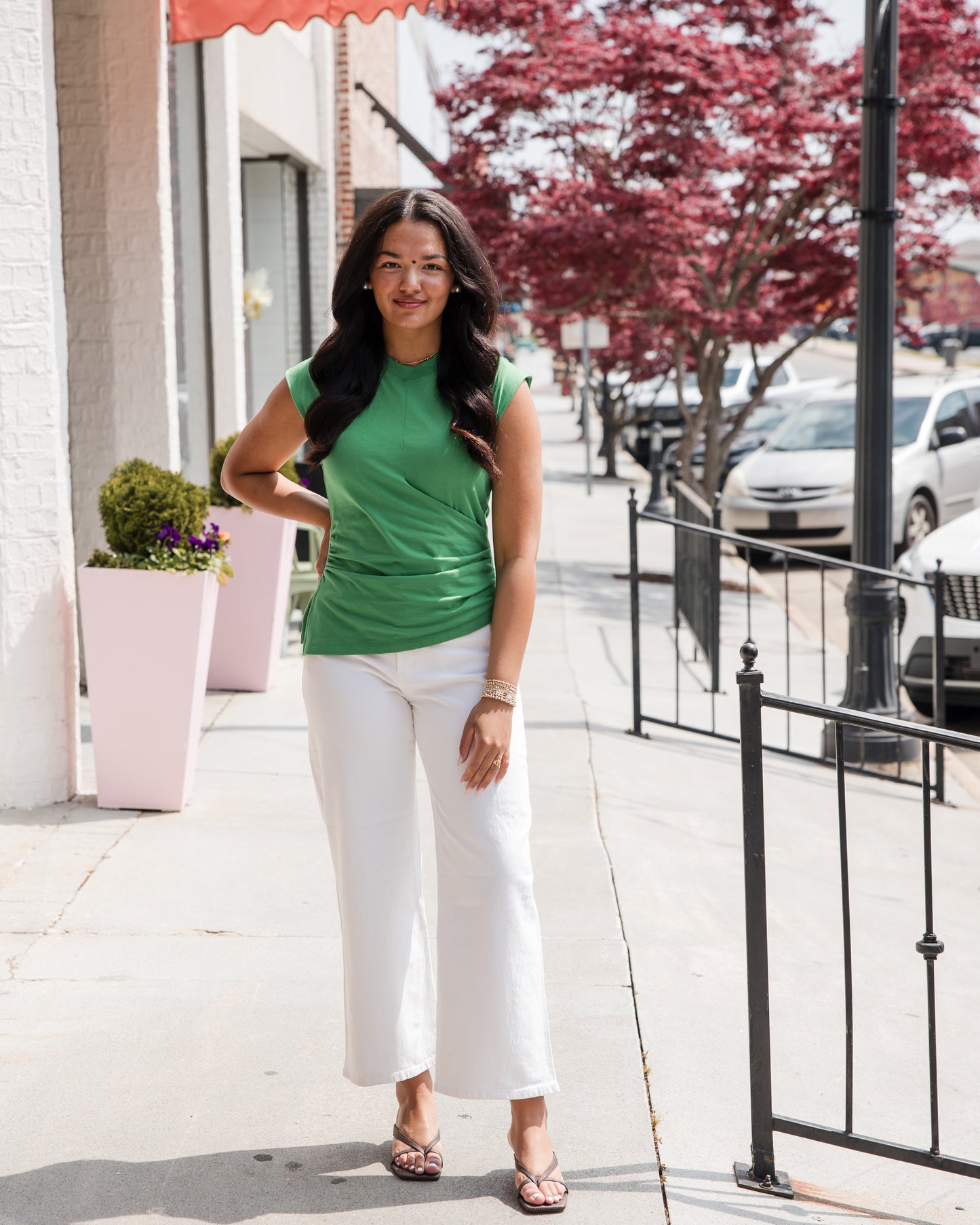 Nya Draped Tee Shirt - Mantis