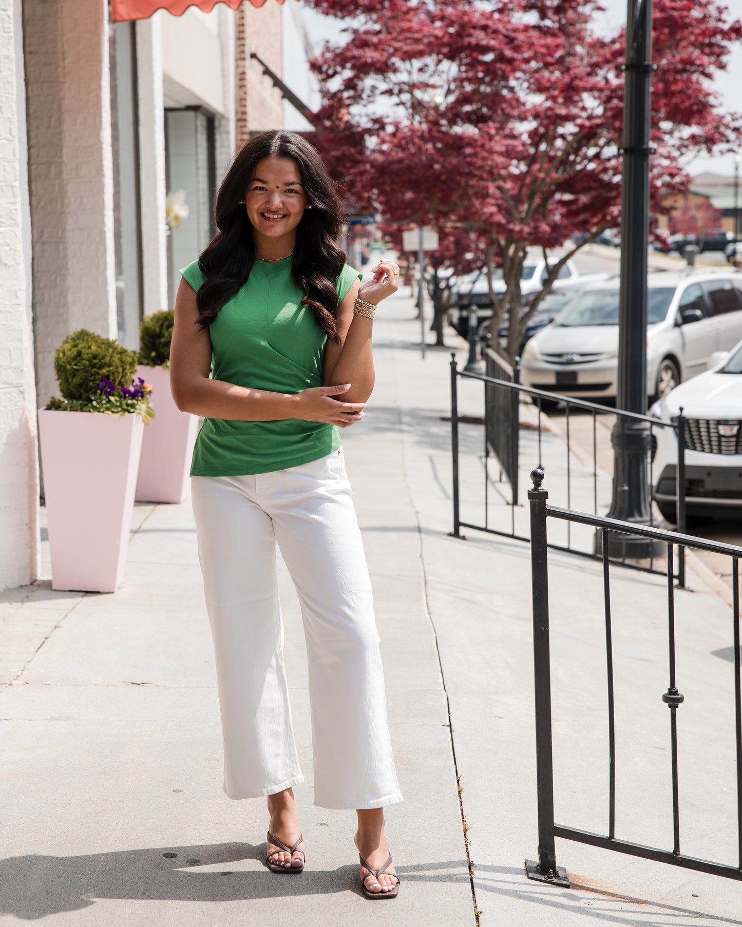 Nya Draped Tee Shirt - Mantis