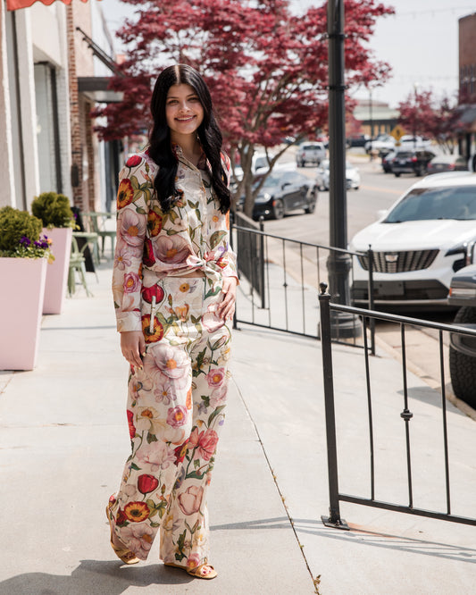 Illustrated Floral Print Shirt - Multicolor