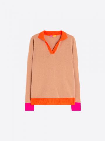 Polo Sweater - Orange/Pink
