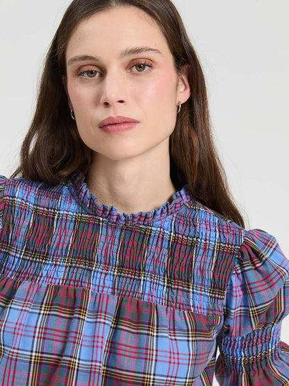 Multicolor Check Plaid Shirt - Blue