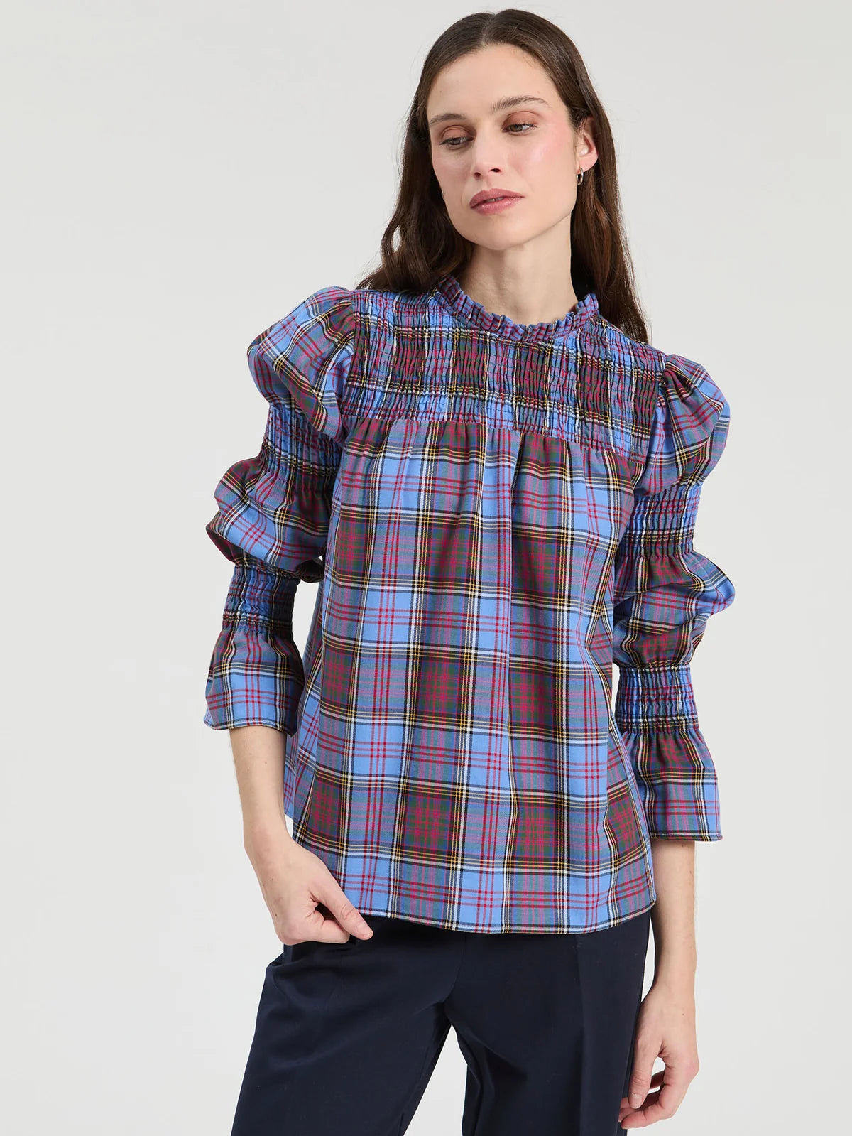 Multicolor Check Plaid Shirt - Blue