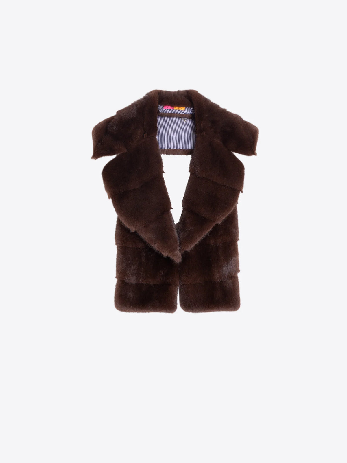 Fur Collar Vest - Brown
