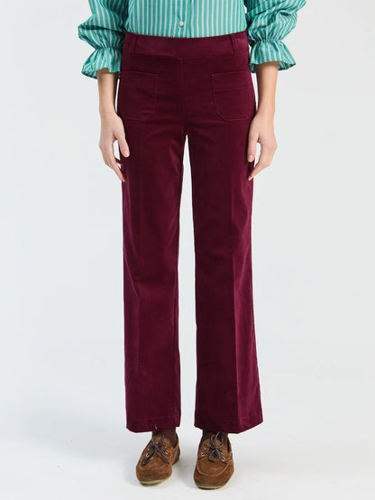 Soft Velvet Trousers - Burgundy