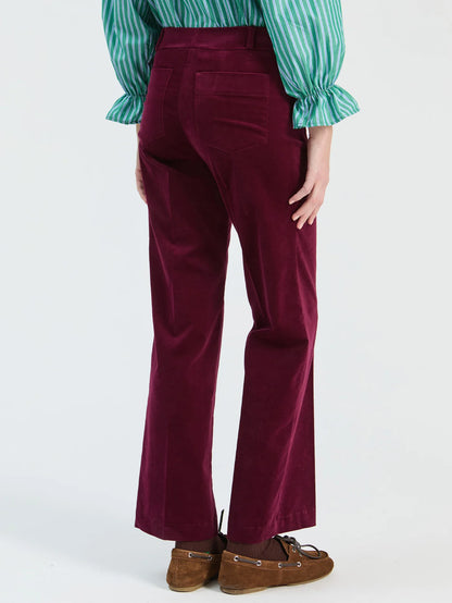 Soft Velvet Trousers - Burgundy
