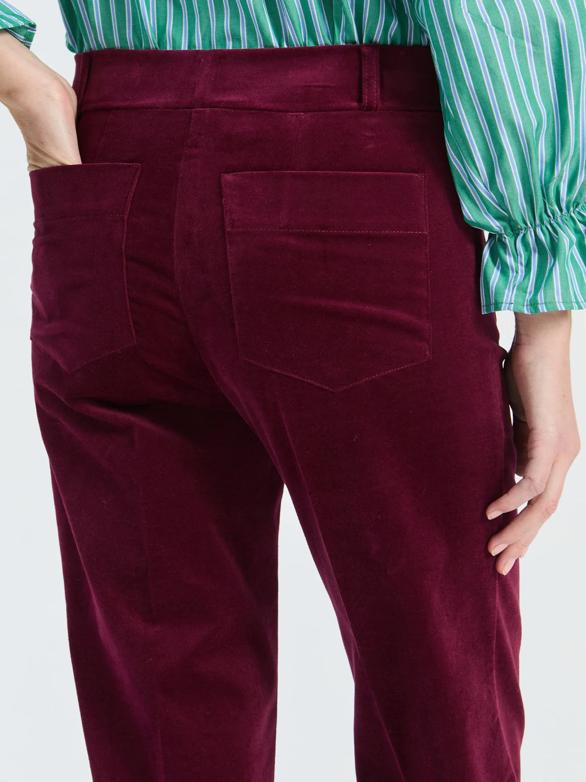 Soft Velvet Trousers - Burgundy