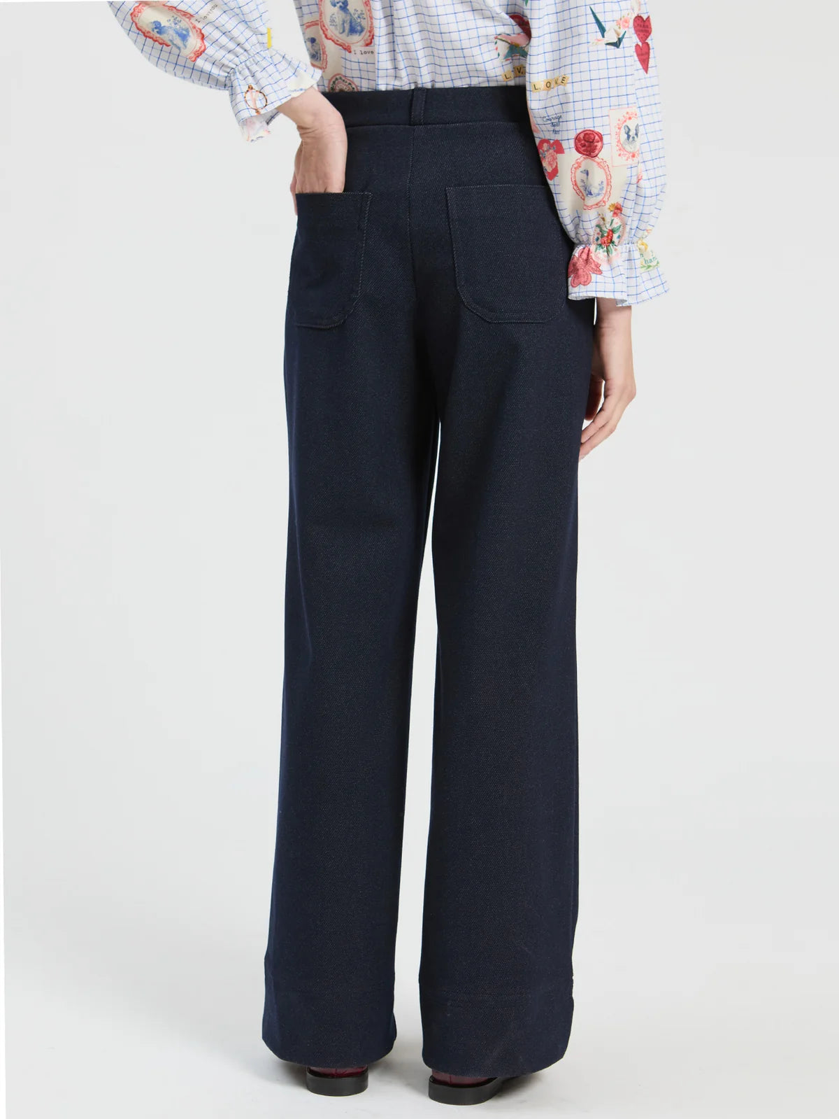 Roma Knit Straight Leg Trousers - Navy