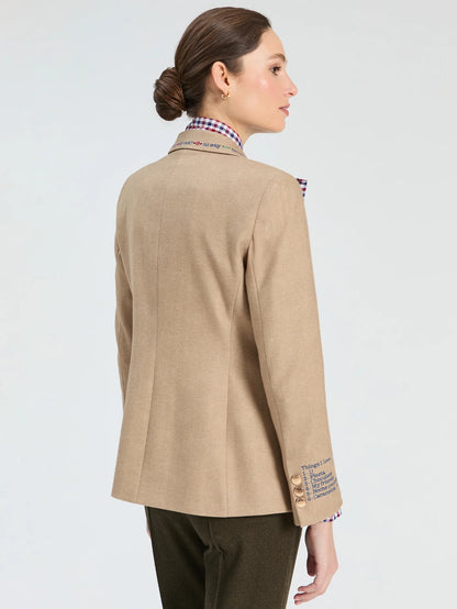 Herringbone Blazer - Camel Beige