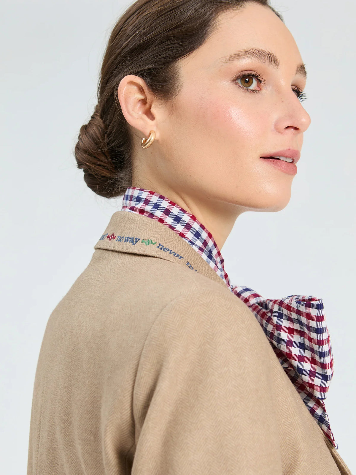 Herringbone Blazer - Camel Beige