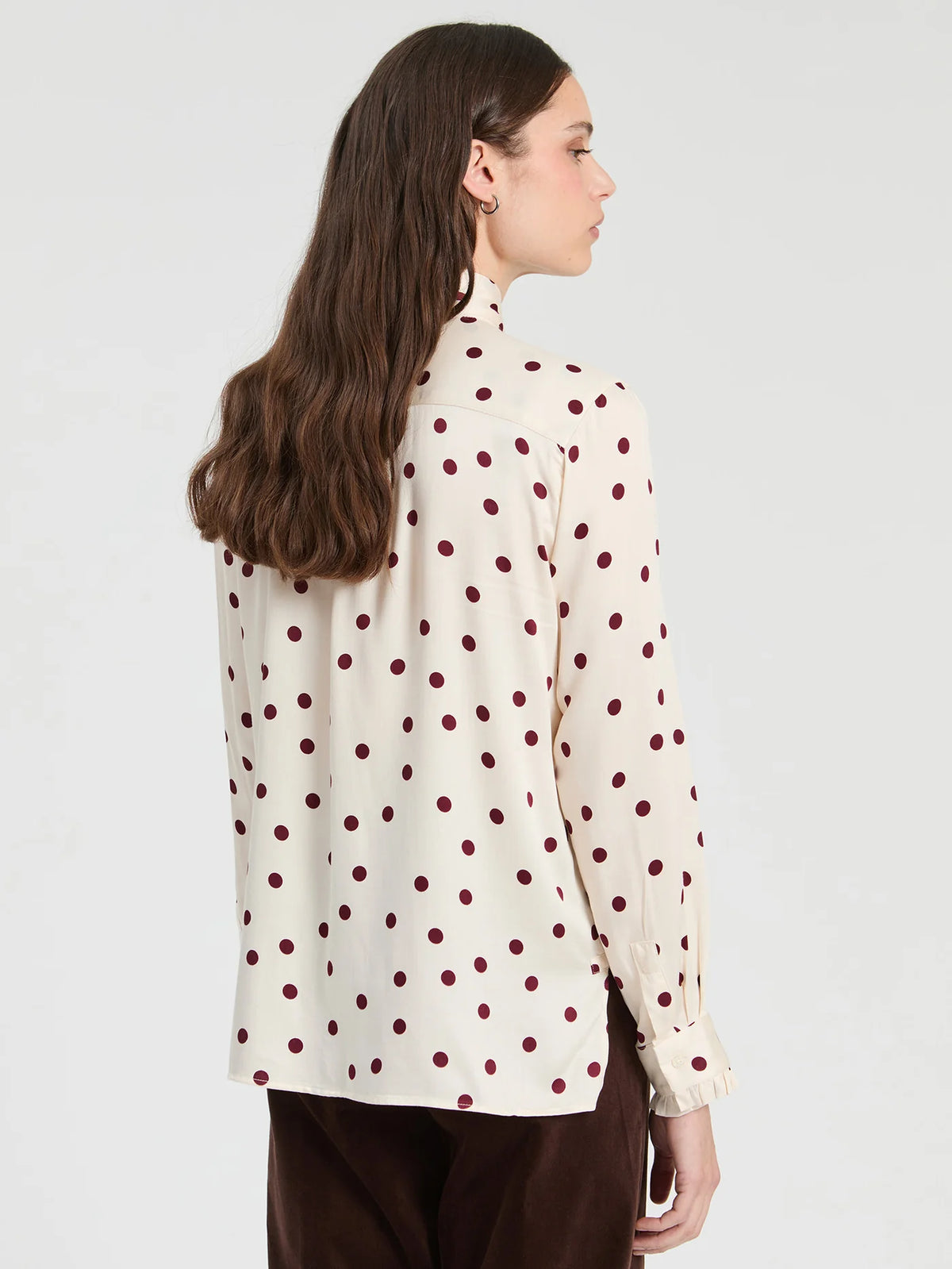 Polka Dot Shirt - White/Bordeaux Red