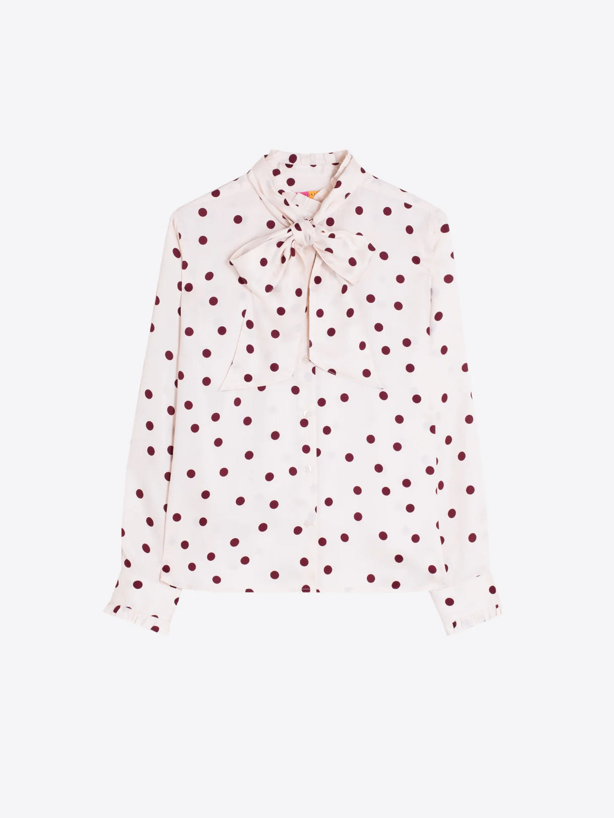 Polka Dot Shirt - White/Bordeaux Red