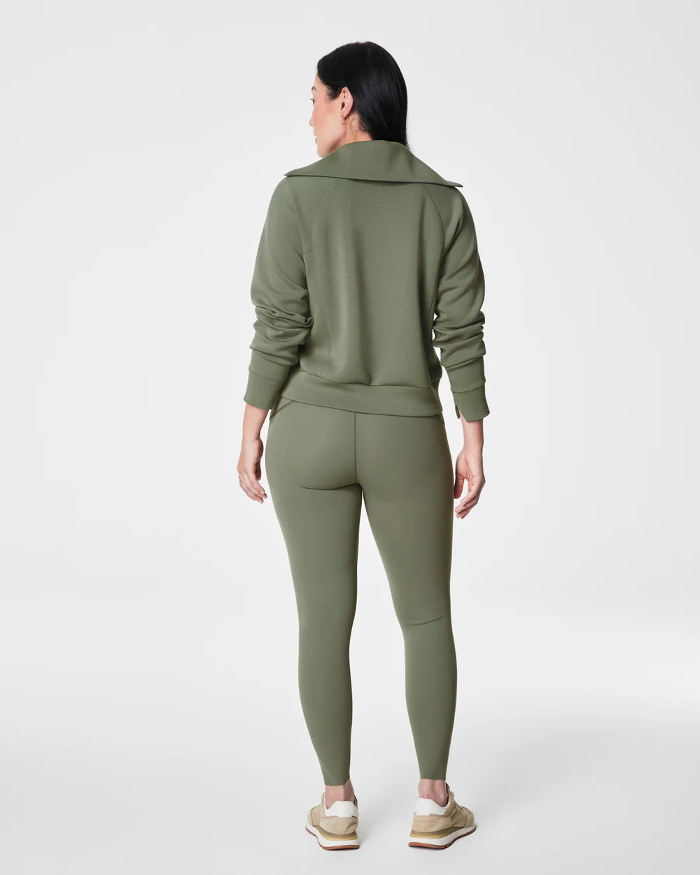 Spanx AirEssentials Half Zip Sweatshirt - Clover