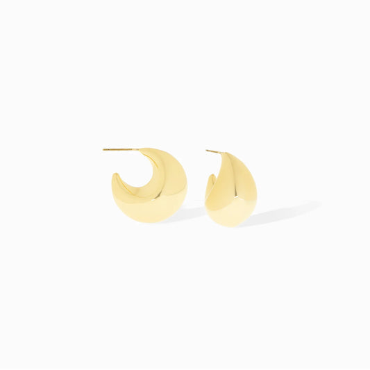 Chunky Tapered Post Hoop Earring - Gold