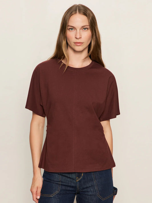Shirred Waist Dolman Tee - Chicory