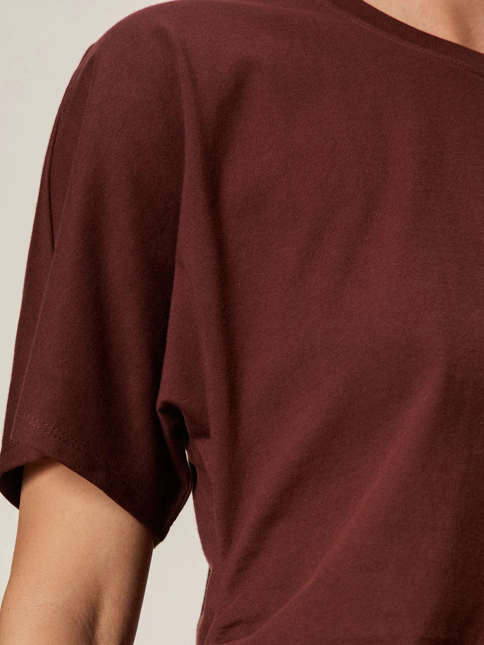 Shirred Waist Dolman Tee - Chicory