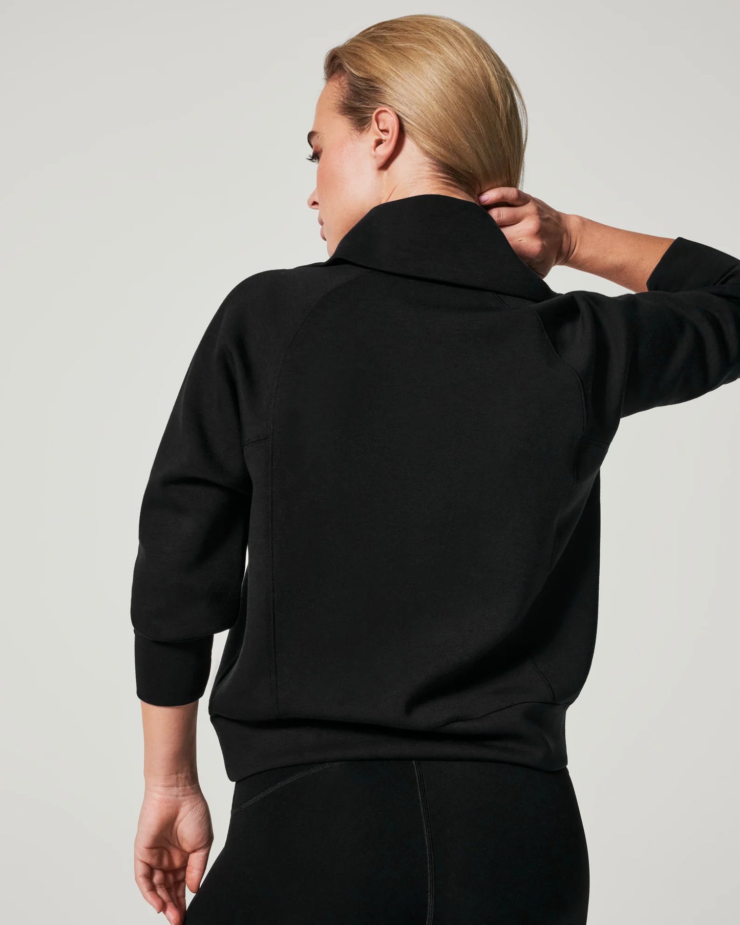 Spanx AirEssentials Half Zip Sweatshirt - Very Black