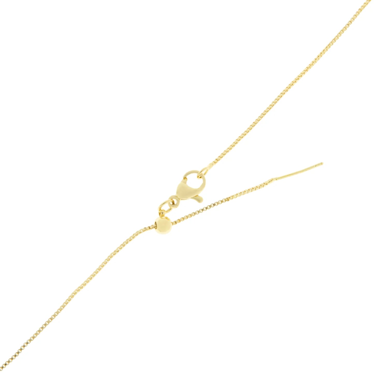 Adjustable Pull Chain Necklace with Puffy Heart - Gold