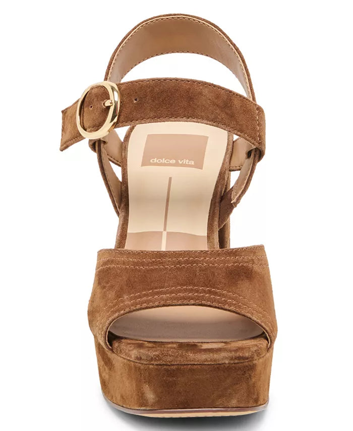 Fatima Suede Platform Sandal - Cocoa