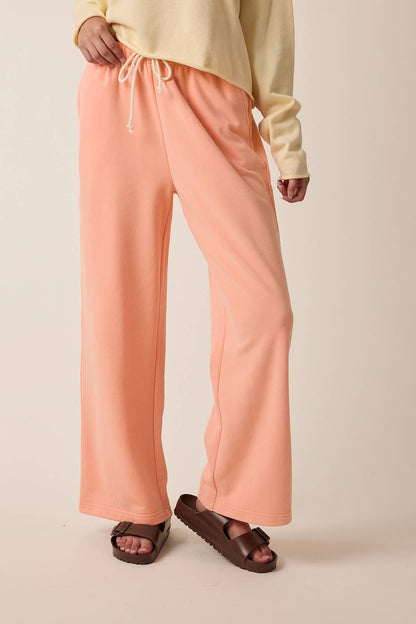 Knit Pants with Drawstring - Melon