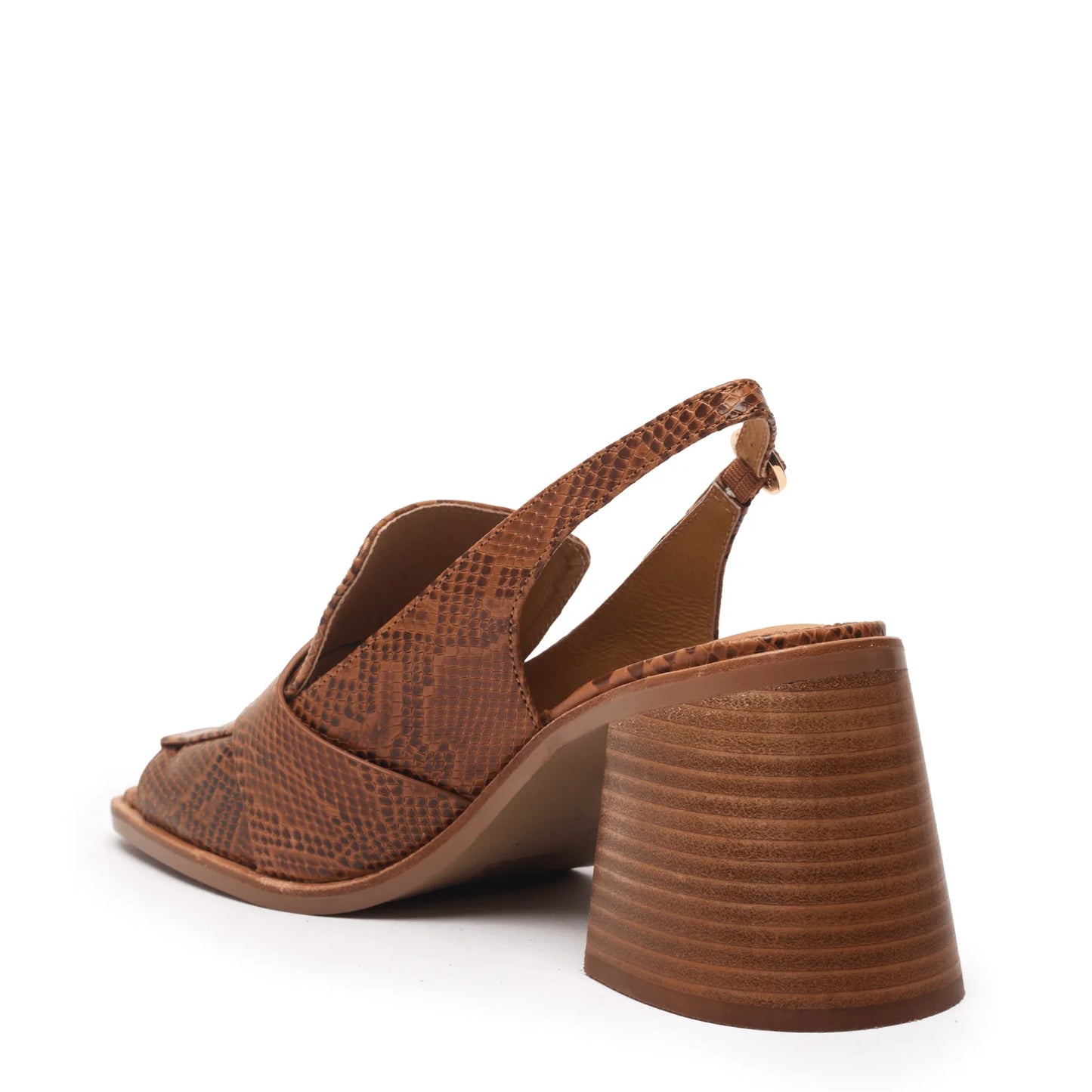 Splash Heeled Sandal - Brown Snake