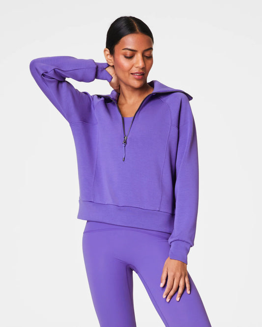 Spanx AirEssentials Half Zip Sweatshirt - Vibrant Lilac