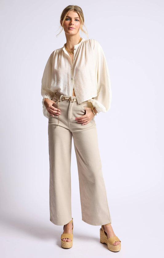 Seek Me Out Oversized Sleeve Blouse - Ivory