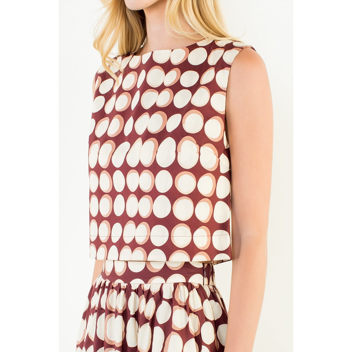 Geometric Tank Top - Brown