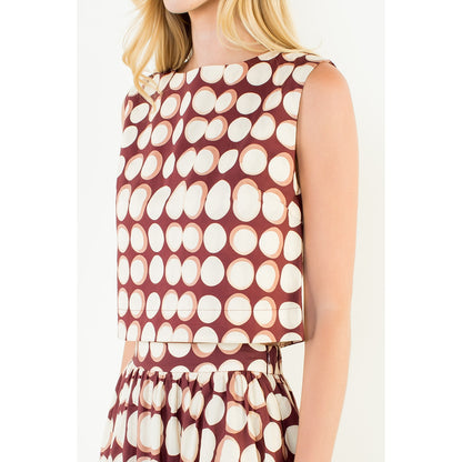 Geometric Tank Top - Brown