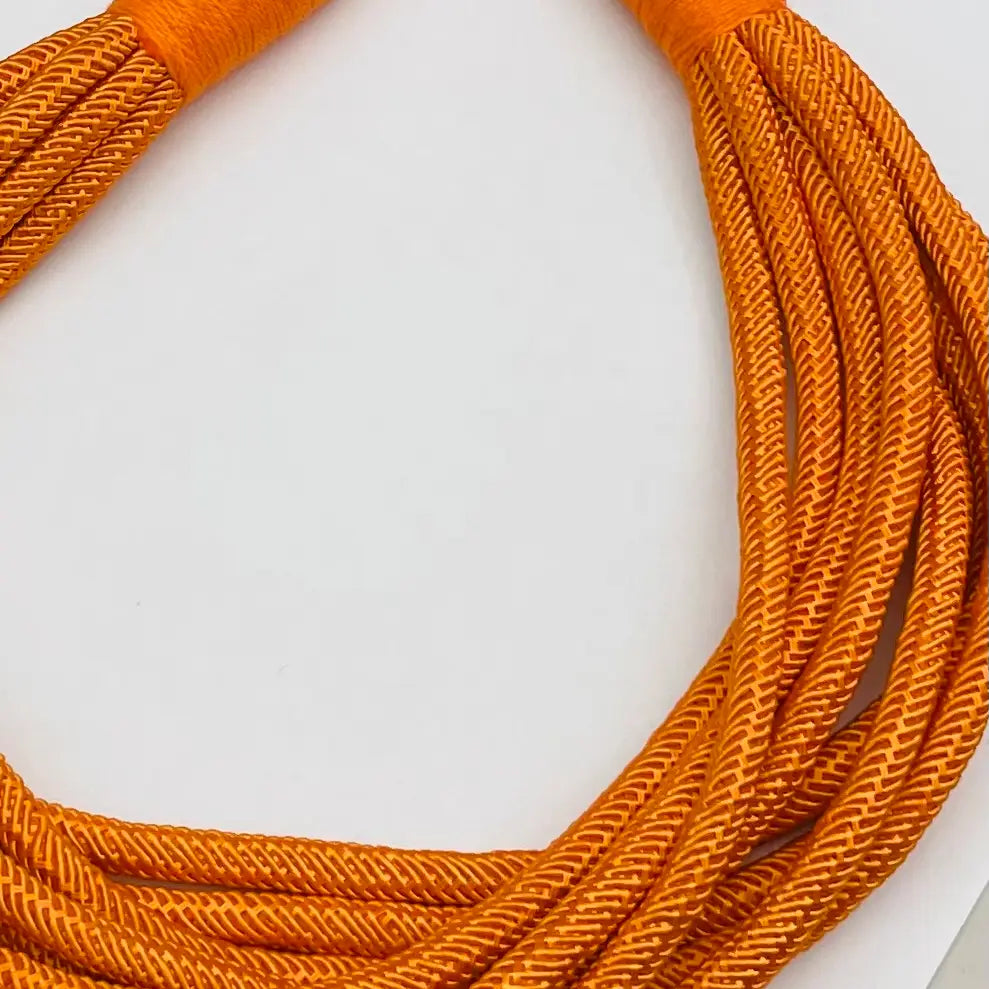 Slub 8-Strand Necklace - Orange