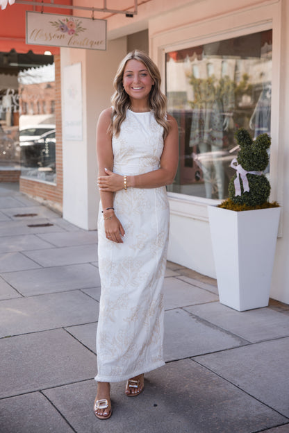 Hepburn Dress - Blanc Petals