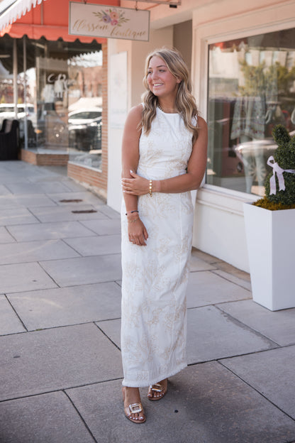 Hepburn Dress - Blanc Petals