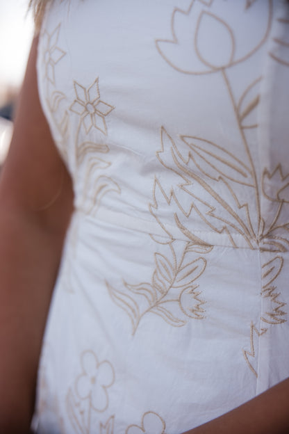 Hepburn Dress - Blanc Petals