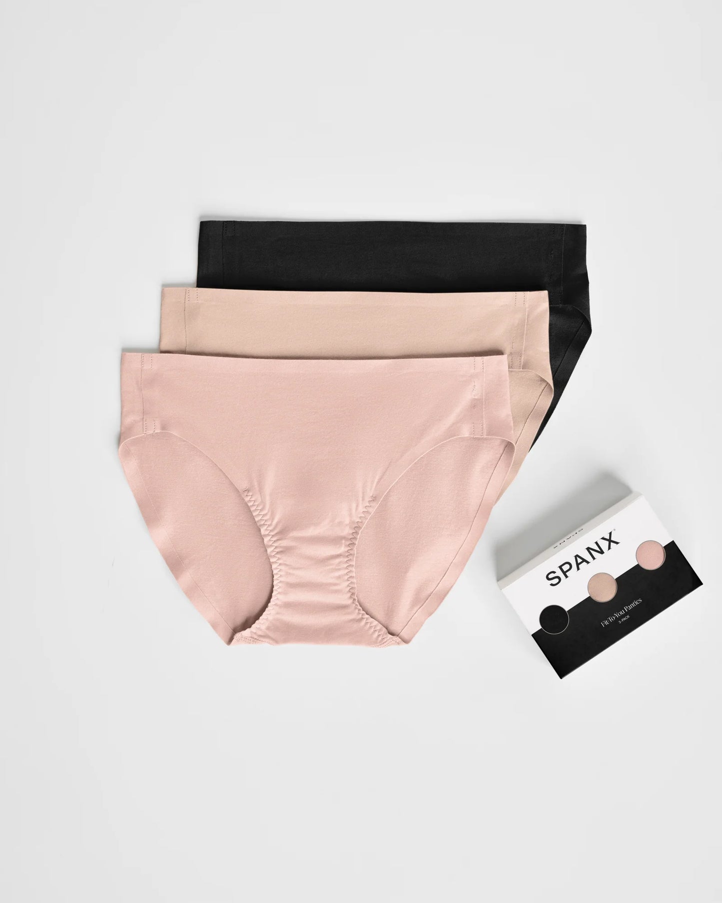 Spanx Fit-To-You Bikini 3-Pack Box - Very Black/Toasted Oatmeal/Vintage Rose