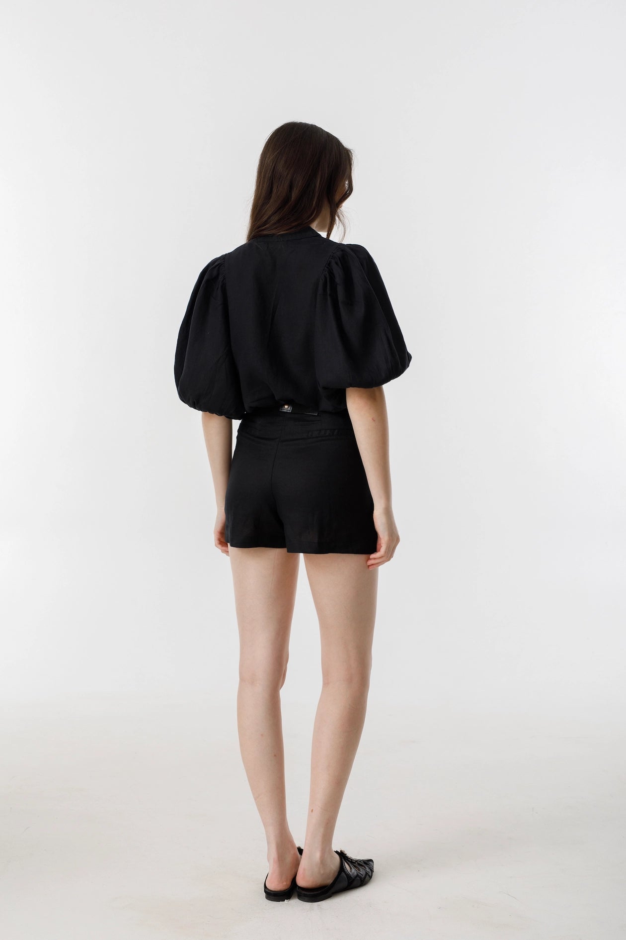 Bubble Linen Shirt - Black