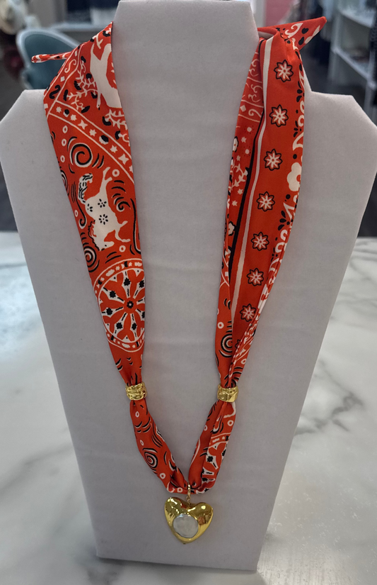 Gameday Scarf Necklace - Orange
