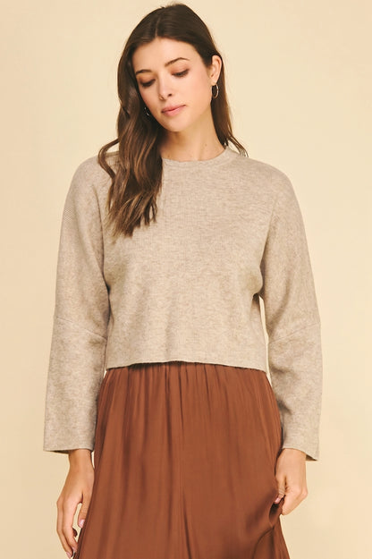Wide Sleeve Sweater - Taupe