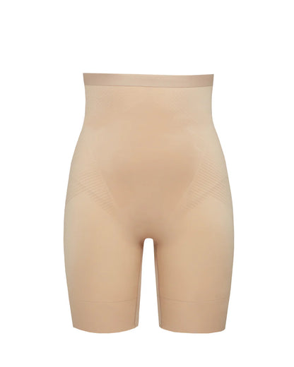 Spanx Shape Invisible High-Waisted Mid-Thigh Short - Champagne Beige