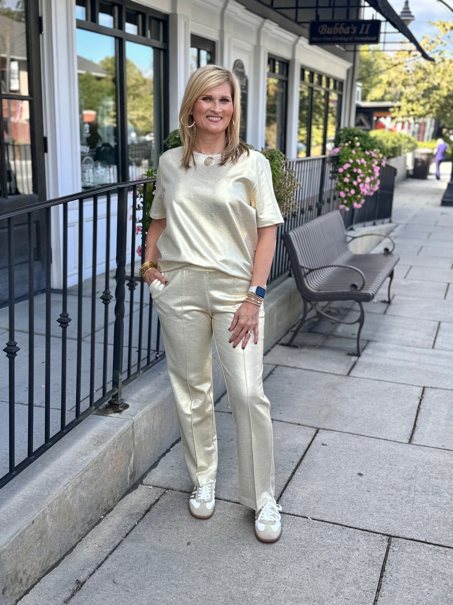 Carole Metallic Gold Trouser