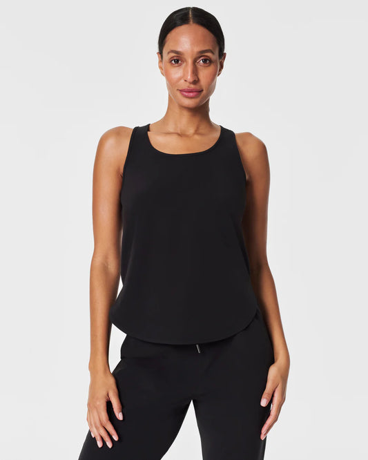 Spanx On the Move Curved Hem Tank - Very Black