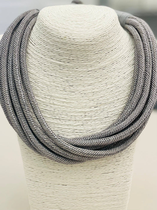 Slub 8-Strand Necklace - Gray Fox