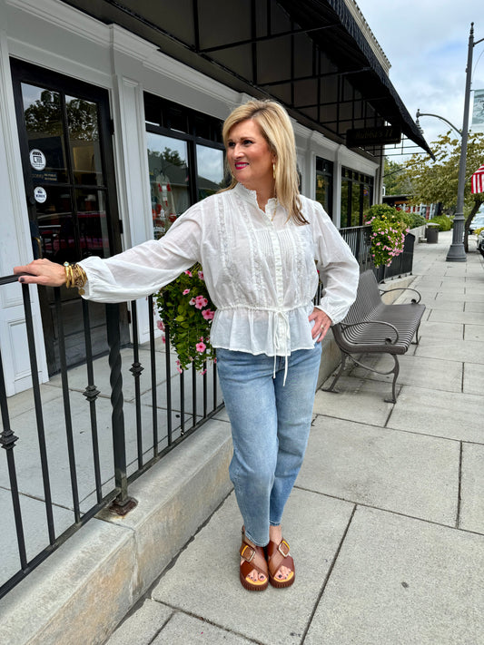 Free People Best of Me Blouse - Optic White