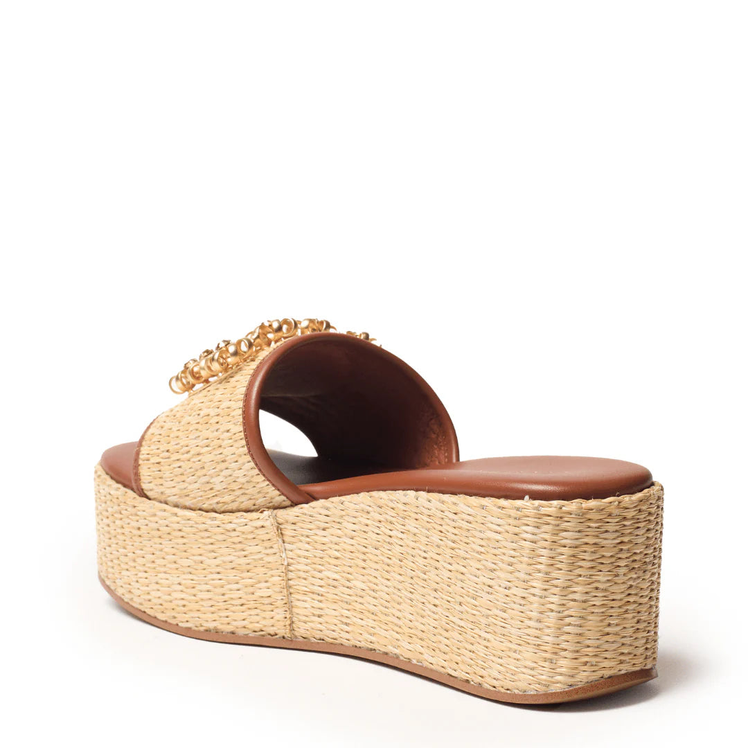 Generous Wedge Sandal - Natural