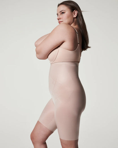 Spanx Shape Invisible High-Waisted Mid-Thigh Short - Champagne Beige
