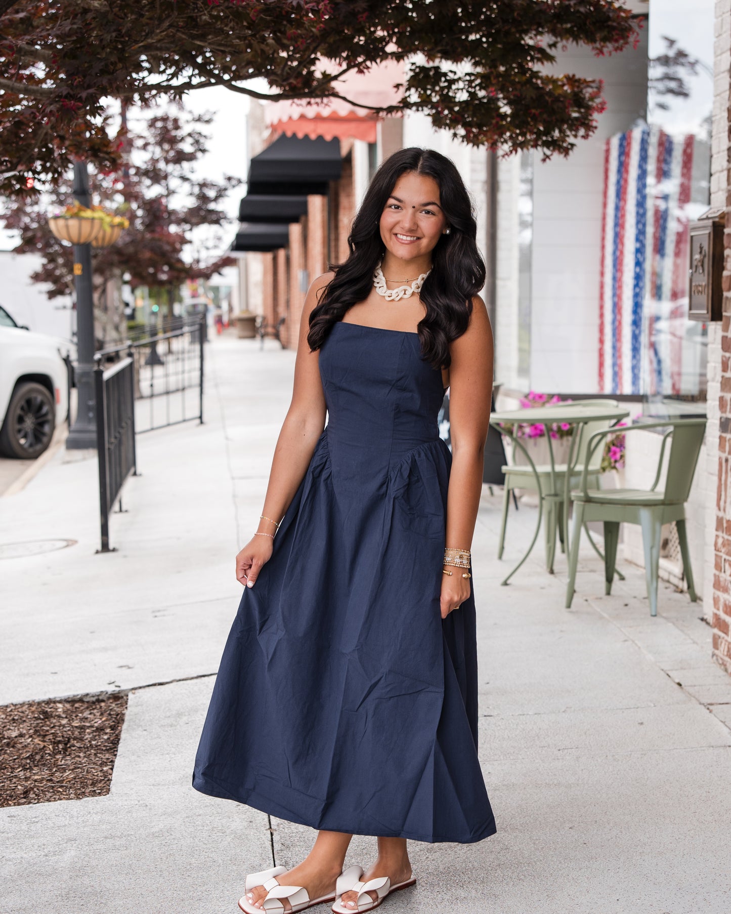 Sadee Open Back Dress - Navy Ship