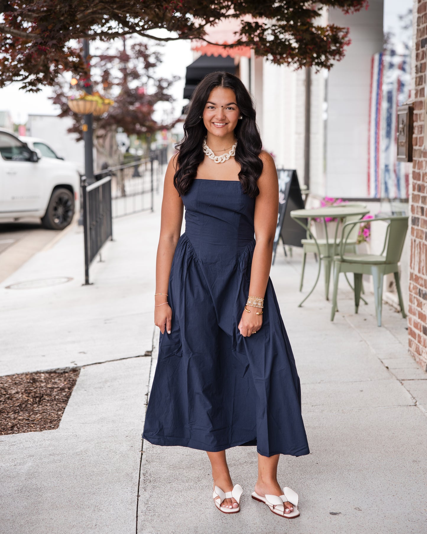 Sadee Open Back Dress - Navy Ship